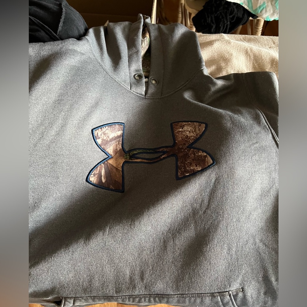 Under Armour Gray Hoodie with Camo Logo